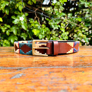 Ceinture Polo Unisexe Décontractée en Cuir de Buffle d'Eau avec Fil Ciré Recyclé, Boucle 100% Laiton Massif, Largeur 35MM, Personnalisable - Product Image 3
