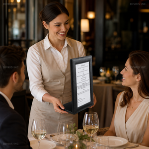 Support de menu en cuir PU noir DIVRIS avec plusieurs pages pour restaurants et hôtels - Product Image 6