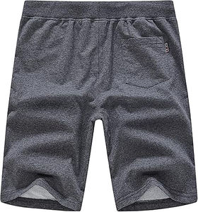 Men's Casual Cotton Jogger <b>Shorts</b> Solid Pattern Elastic Waist Drawstring <b>Zipper</b> Pockets Mid-Waist Design OEM Service Quick Dry - Product Image 2