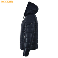 À la mode hiver surdimensionné en cuir doudoune hommes col montant chaud mode Hip Hop vêtements d'extérieur décontractés