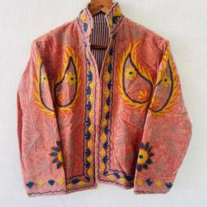 Chaqueta Suzani India Hecha a Mano, Chaqueta Corta Bordada a Mano, Abrigo Unisex, Chaqueta Corta Suzani Hecha a Mano - Product Image 1