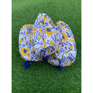 Toptan fiyat hint blok & çiçek baskılı pamuk kapitone çanta kozmetik makyaj kutusu makyaj çantası çanta - Product Image 3