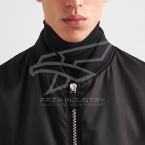 Venta al por mayor de Primavera de nailon chaqueta de vuelo para los hombres de talla grande con cuello alto y logotipo personalizado chaquetas de los hombres - Product Image 3
