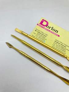 Herramientas para el cuidado de las uñas, empujador de cutículas chapado en oro, logotipo personalizado, removedor de empujador de uñas de doble extremo, herramienta limpiadora de uñas para manicura y pedicura - Product Image 2