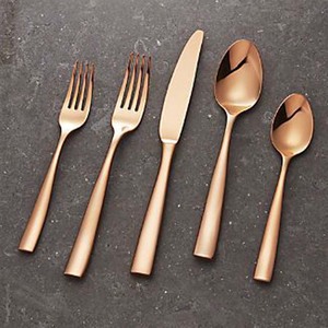 Couverts modernes à Long manche en acier inoxydable, poli miroir doré, simple, couteau, fourchette, cadeau promotionnel, fournitures d'hôtel - Product Image 6
