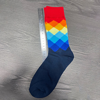 Chaussettes habillées à motif Argyle personnalisées en gros, chaussettes en coton bleu dégradé pour hommes et femmes, fabrication OEM, approvisionnement direct d'usine