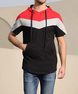 Jersey holgado de verano 2025, sudaderas con capucha lisas para hombre, diseño informal, bolsillo, algodón, transpirable, sudaderas con capucha de media manga - Product Image 4