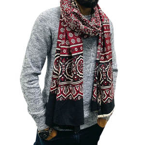 Bufanda Ajrak con patrones tradicionales Tela de algodón bordada Bufanda Ajrak perfecta para uso diario - Product Image 6