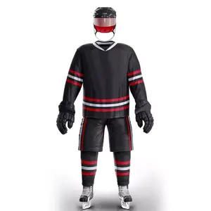 Newest Hot Selling ice hockey uniform hockey uniforms with 100% polyester custom logo and numbers for unisex team - Product Image 4