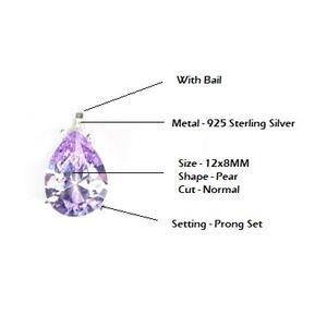 Colgante de piedra natal citrino de 12x8mm forma de pera de corte Normal con Juego de puntas de Plata de Ley 925 encanto hecho a mano - Product Image 2