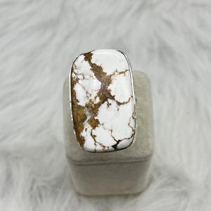 Anillo de caballo salvaje de plata esterlina 925 sólida Piedra preciosa de horas salvajes naturales con diseño ovalado grande para boda o piedra natal - Product Image 4