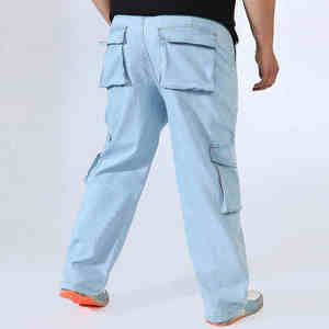 Dernier modèle Pantalon en jean ample et ample pour hommes Meilleur prix de gros Pantalon en jean décontracté de qualité pour hommes avec poches - Product Image 4