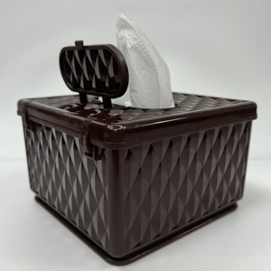 Caja de pañuelos de plástico minimalista Respetuoso con el medio ambiente Durable PP Fácil de limpiar Exportación de Vietnam Pedido a granel OEM/ODM Etiqueta privada aceptada - Product Image 2