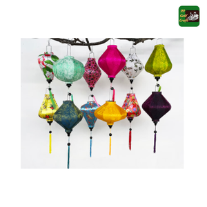 Linterna de seda hecha de seda natural y marco de metal perfecto para bodas, fiestas o festivales orgullosamente elaborados en Vietnam - Product Image 6