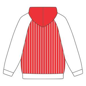 DST Delta Red Body White Raglan Pinstripes Sweat à capuche en coton mélangé Vêtements de sororité grecque Divine Nine HBCU Greek Life Année de fondation - Product Image 3