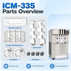 Commercial Soft <b>Ice</b> Cream Machine Countertop 3 Flavors 40-45L/H Stainless Steel Frozen Dessert <b>Maker</b> 110V 220V ICM-335 - Product Image 3