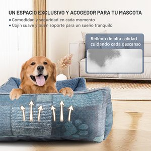 Set lettino per cani lavabile in lavatrice con sensazione di lino spesso e morbida fodera Sherpa antiscivolo e cuscino rimovibile - Product Image 5