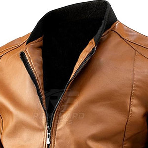 Blouson aviateur en cuir léger, confortable pour tous les jours, blouson aviateur en cuir de qualité supérieure, style classique tendance - Product Image 3