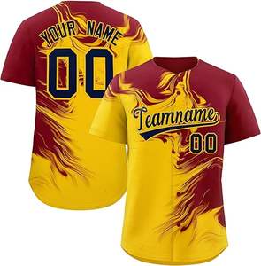 Custom 100% <b>Polyester</b> Baseball Jersey with Breathable Design Printed Sets <b>Tshirt</b> Custom Designed Baseball Clothing - Product Image 4