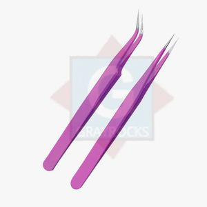 Pinzas profesionales de pestañas de acero inoxidable con diseño ergonómico para una aplicación precisa Separación Aseo - Product Image 3