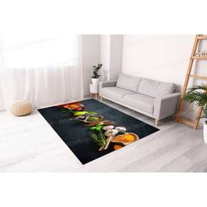 Tapis imprimé : Tapis de cuisine moderne aux épices, grand, facile à nettoyer, tapis en chenille - Product Image 5
