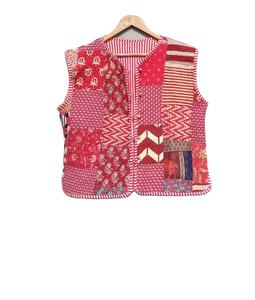 Handmade Women's Indian Cotton Vintage Kantha Quilted Jacket Assorted Patchwork <b>Coat</b> with Hippie Style Breathable - Product Image 1