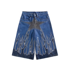 Shorts en toile pour hommes, style urbain, confortables, respirants, à séchage rapide, avec strass, sur mesure, à prix avantageux, les meilleurs - Product Image 1