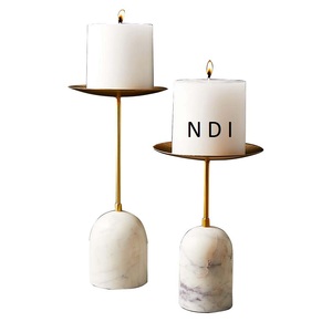 Bougie votive en métal et marbre pour décoration de mariage et de maison Support de bougie en bâton gravé à la main - Product Image 3