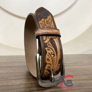 Venta al por mayor de cinturón de cuero para niños, cuero genuino duradero para niños y niñas, accesorios ajustables de estilo occidental para niños - Product Image 1