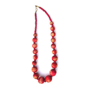 Collar de Cuentas de Hueso Hecho a Mano en India, Collar de 18 Pulgadas con Forma de Corazón para Mujer, Joyería Étnica Moderna y Elegante, Ideal para Bodas y Fiestas - Product Image 2