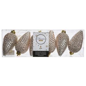 Amicasa Piñas de Pino (6 piezas) de Plástico Perla 9028602 Adornos Navideños para Bolas y Árboles - Product Image 1