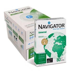 Papel Navigator Universal A4 Multiusos, 100% Pulpa de Madera Natural, Ecológico, Importado, 80gsm, Blanco Puro, Caja de 500 Hojas A4/A3 - Product Image 1
