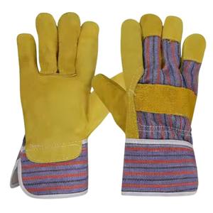 Grande demande Gant de gréeur canadien en cuir de vache fendu à paume complète de qualité extrême à manchette caoutchoutée au prix de gros à vendre - Product Image 3