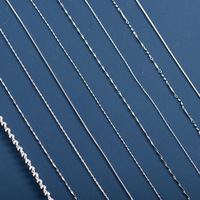 Chaînes fines en argent sterling S925 de 40/45 cm, collier serpent, chaîne maille forçat, ras-de-cou, bijoux fins à faire soi-même