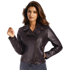 Veste à capuche en cuir véritable personnalisée pour les femmes | Vêtements d'extérieur Fashion Slim Fit pour dames | Fournisseur de gros OEM ODM Fabricant - Product Image 6