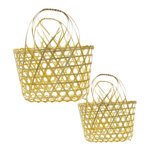 PANIER CADEAU EN BAMBOU élégant écologique avec poignées Emballage durable et réutilisable pour cadeaux ou stockage Décoration intérieure - Product Image 1