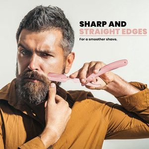 มีดโกนหนวดแบบตรงพร้อมใบมีดสแตนเลสสำหรับช่างตัดผม - Product Image 5