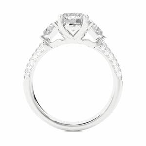 Round And 4 Prong Set Three Stone Diamond Engagement Ring - Product Image 3