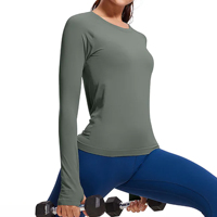 T-shirts de sport pour femmes, imprimés, écologiques, à séchage rapide, respirants, anti-rides, pour yoga, course à pied, manches longues, en spandex/polyester, pour jeunes