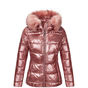 Extérieur Street Wear Polyester Tissu Respirant Femmes Rose Foncé Doudoune Par Temps Froid Hiver À Capuche Bulle Puffer Veste - Product Image 1
