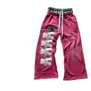 Pantalon large et ample sur mesure pour homme, en coton 100% délavé à l'acide, respirant, pantalon de survêtement à jambe droite, 400 g/m², double taille, décontracté - Product Image 3