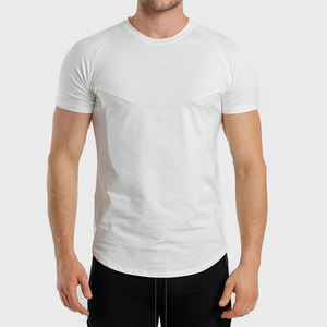 เสื้อยืดสำหรับผู้ชายกางเกงขาสั้นแขนสีทึบเสื้อยืดสำหรับใส่ไปยิมเสื้อเทรนนิ่งแห้งเร็วเสื้อยืดสำหรับวิ่งฟิตเนสแฟชั่นใหม่ - Product Image 1