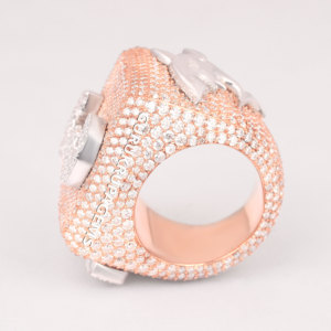 Moda de lujo personalizado Hip Hop Ice Out VVS Lab Grown Diamond plata 925 joyería número letra anillo - Product Image 4