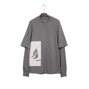 เสื้อยืดผู้ชายทรงโอเวอร์ไซส์ ดีไซน์ล่าสุด ผ้าแคนวาสหนา แขนยาวสองชั้น พิมพ์ลายตามสั่ง สไตล์ดิสเทรส แฟชั่นแนวสตรีท - Product Image 1