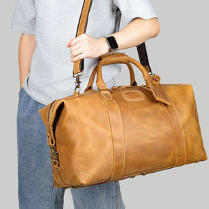 Sacs de sport en cuir Crazy Horse faits à la main grands hommes voyage Weekender sac de nuit sac de voyage en cuir véritable - Product Image 3