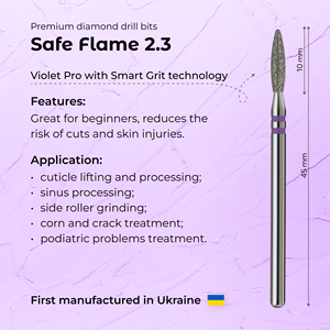 ดอกสว่านเจียรเล็บเพชรแบบมืออาชีพ ปลอดภัย ขนาด 2.3 มม. สีม่วง PRO Smart Grit สำหรับการดูแลหนังกำพร้าอย่างแม่นยำ OEM - Product Image 3