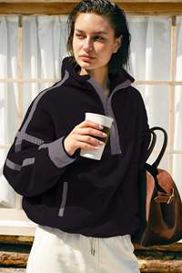 Sweatshirts à capuche pour femmes d'hiver, nouveau design, surdimensionné, ample, pull confortable, imprimé, logo personnalisé sur le devant, anti-boulochage - Product Image 2