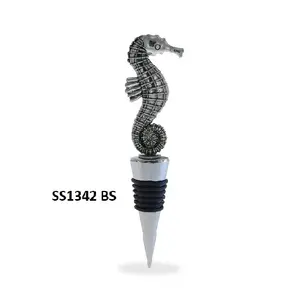 Stainless Steel Red Wine Bottle Stopper Seahorse Head Shaped Bottle Stopper Modern Look High Quality Bottle Stopper