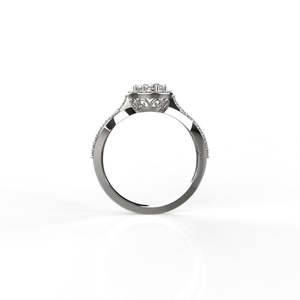Sterling <b>Silver</b> 0.50 Carat <b>Solitaire</b> Halo <b>Ring</b> For Girls &amp; Women - Product Image 1
