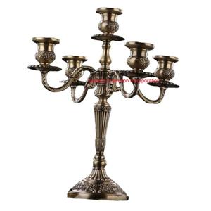 Fantastique candélabre en aluminium à 5 bras bougeoir poli brillant pour décor de table à manger bougeoir en fer de noël - Product Image 3